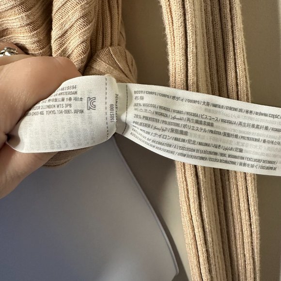 Abercrombie & Fitch Tan Cropped Wrapped Long Sleeve Sweater Women's XS NEW - Picture 3 of 5